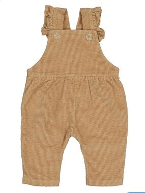 Beans Baby Corduroy Ruffle Strap Overalls Tan Size 3-6 Months